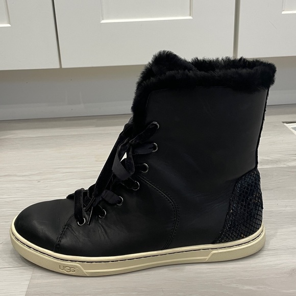 UGG Croft Exotic Leather High Top Sneakers Size 7 - Picture 8 of 16